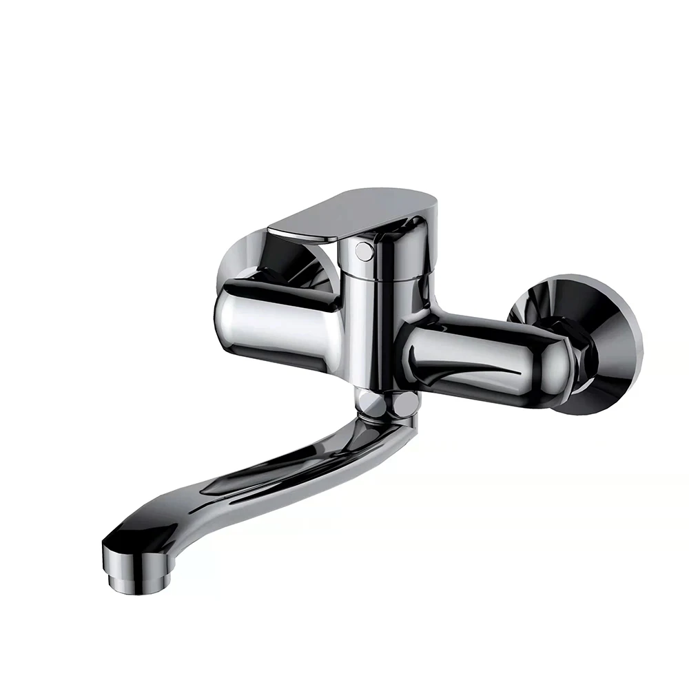 (OZ8308-13S) BOOU flexible single handle kitchen sink faucet wall mounted water tap chromed economical zinc alloy kitchen faucet