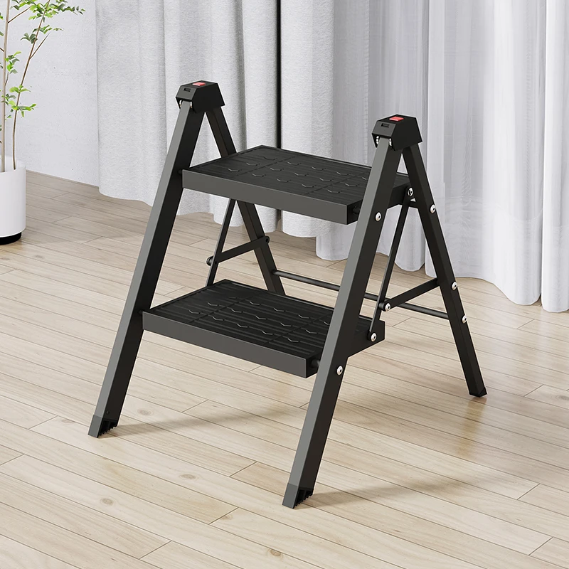 Kangyale Household Folding Ladder Pool Ladder 3 Step Ladder Iron Folding Step Stool