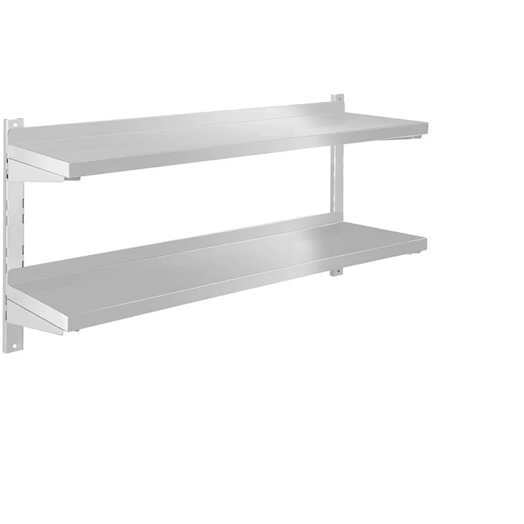 Commercial Restaurant Equipment kitchen 2-tier stainless steel metal wall mounted rack shelf for home hotel