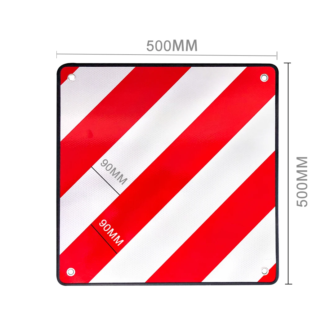 Warning Sign 50X50cm  Red white Square Reflective Sign Aluminium Warning Sign For Spain Italy