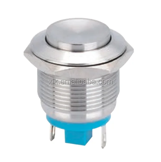 10MM High Round Button Soldering terminal Latching 4Pin SPST Ring Illuminated Metal Small ON OFF Switches