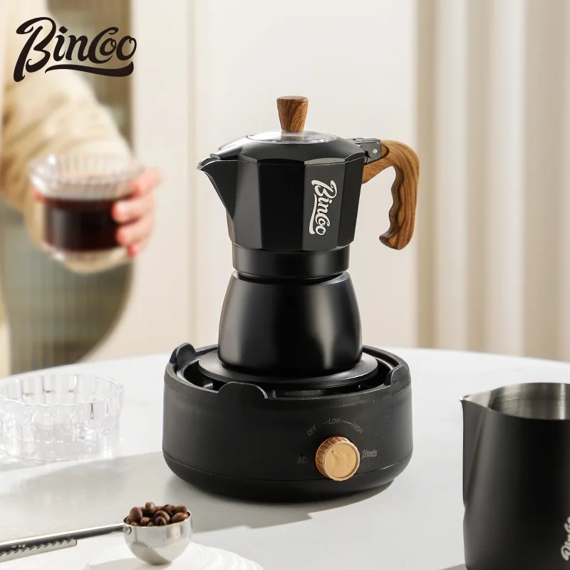 Bincoo Moka Coffee Pot Double Valve Mocha Pot Set Home Cooking Coffee Pot Italian -style Small Hand Grinding Coffee Machine