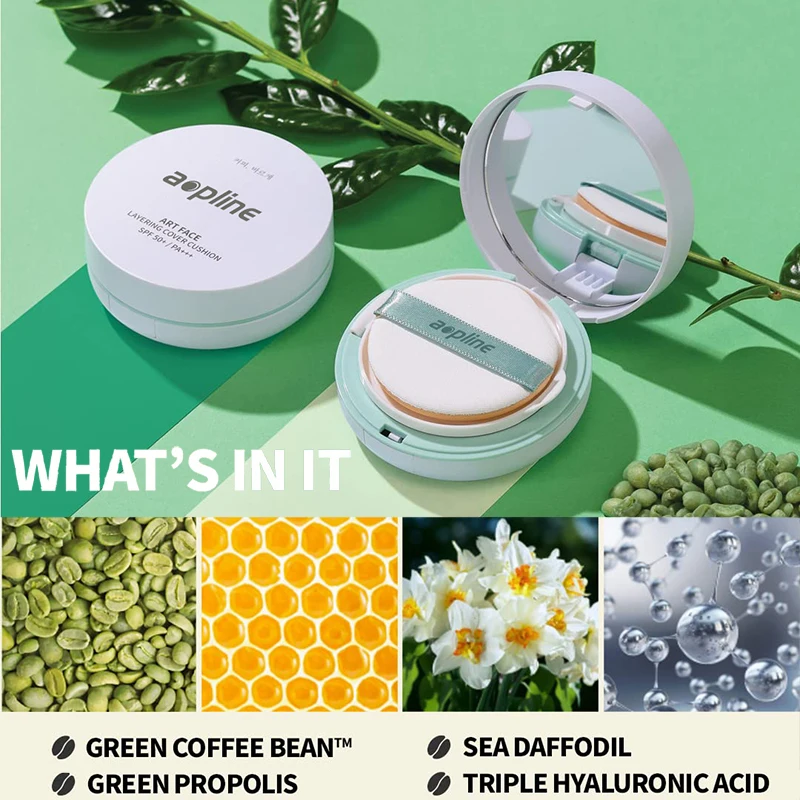 Private label tinted sunscreen SPF 50 cream foundation magic sun cushion