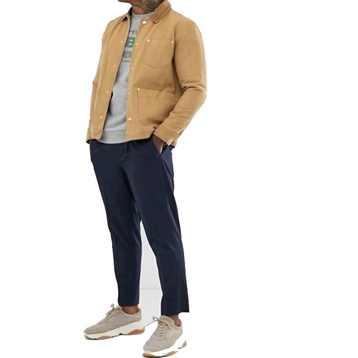 
2019 best selling men casual canvas jacket in tan 