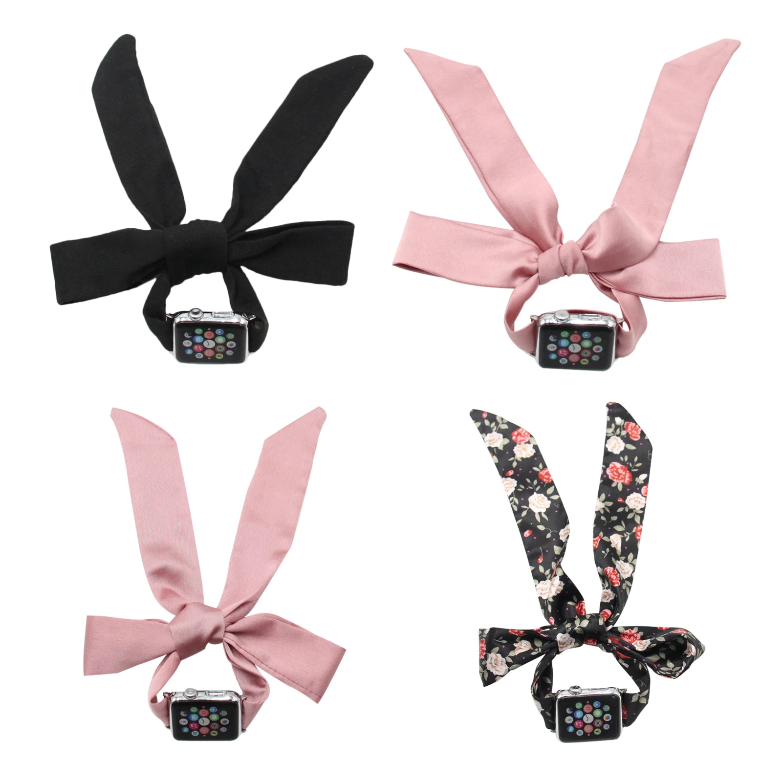 new product high quality fashion soft women custonized ribbon silk watch strap with logo