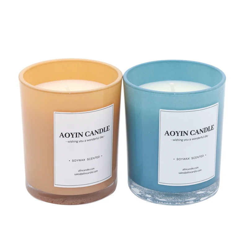High Level colorful Jar Essential Oil smokeless Aromatherapy Candles Handmade Luxury Private Label Scented Candles Gifts set