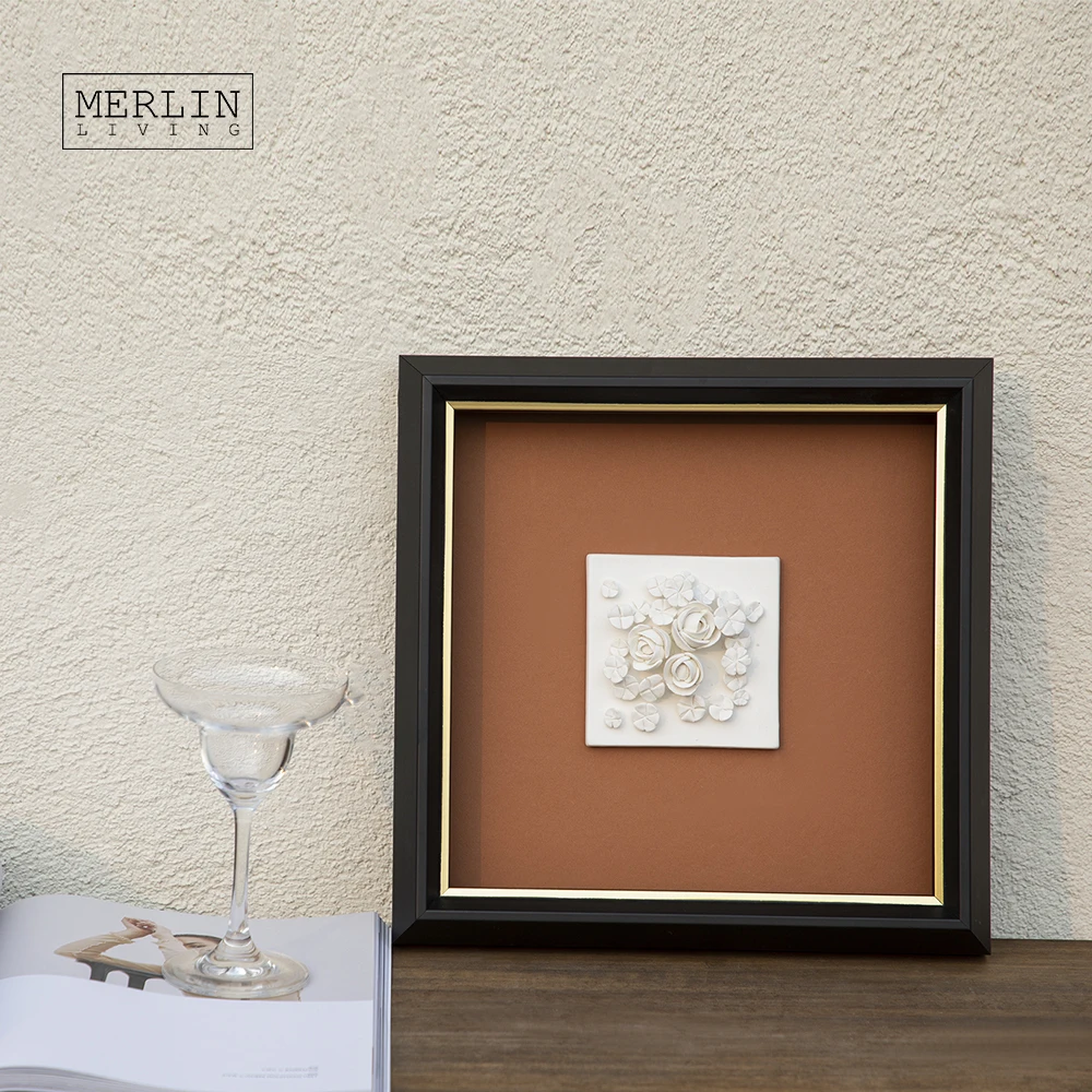 Merlin Living Handmade Ceramic Wall Art Ceramic Decoration Board Blossom Nordic Home Decor Chaozhou Ceramic Factory OEMODM