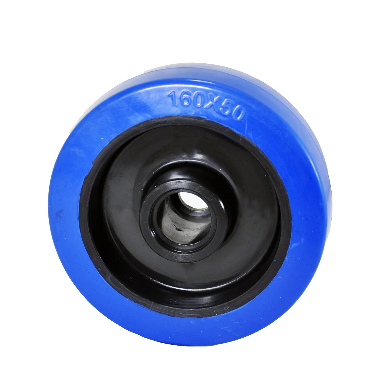 Source factory Hot  products 160X50X60mm European style  High elasticity Roller bearing  Nylon  core blue rubber caster wheel