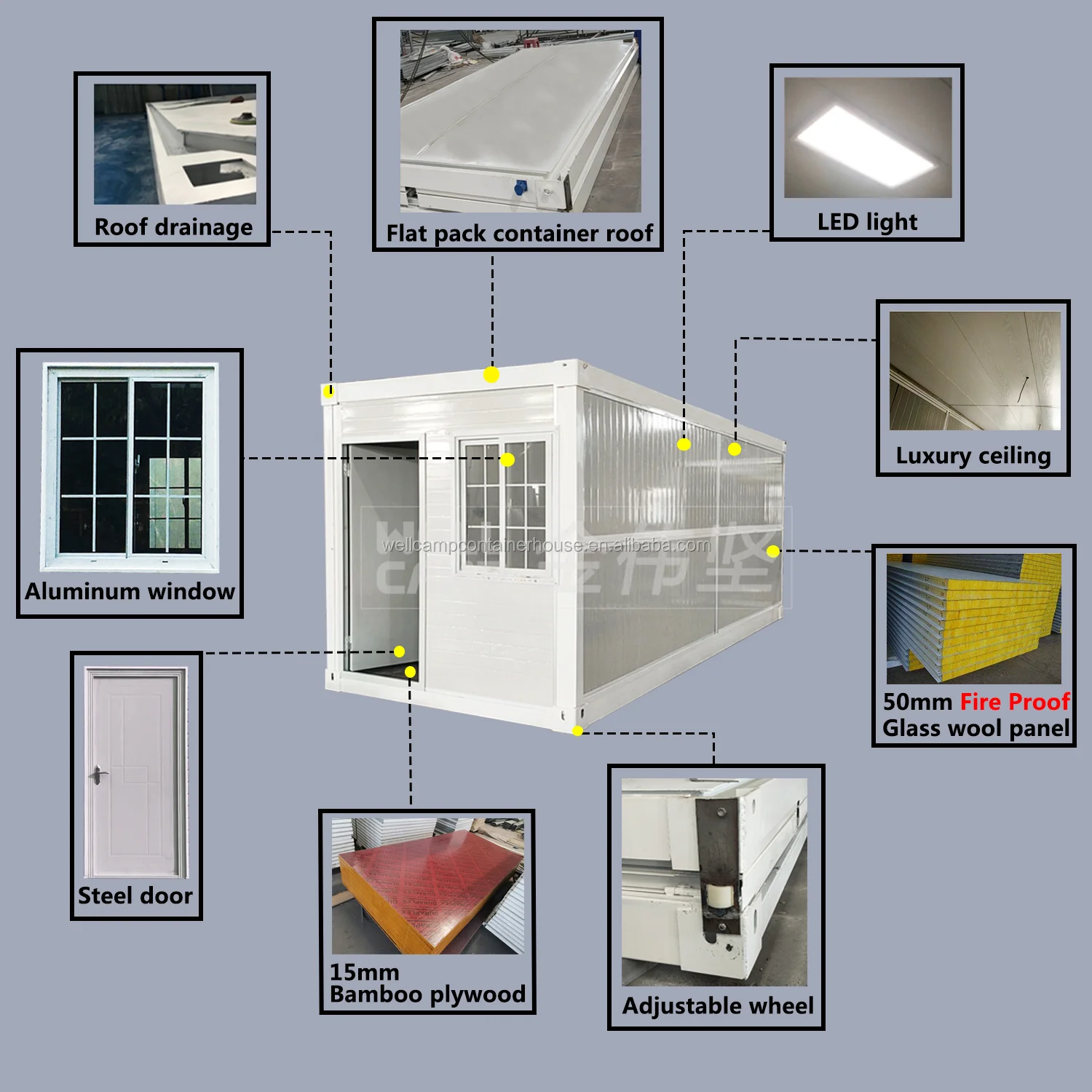 Wellcamp Group affordable Folding Flat Pack container nice house easy to install nice appearance solid construction house