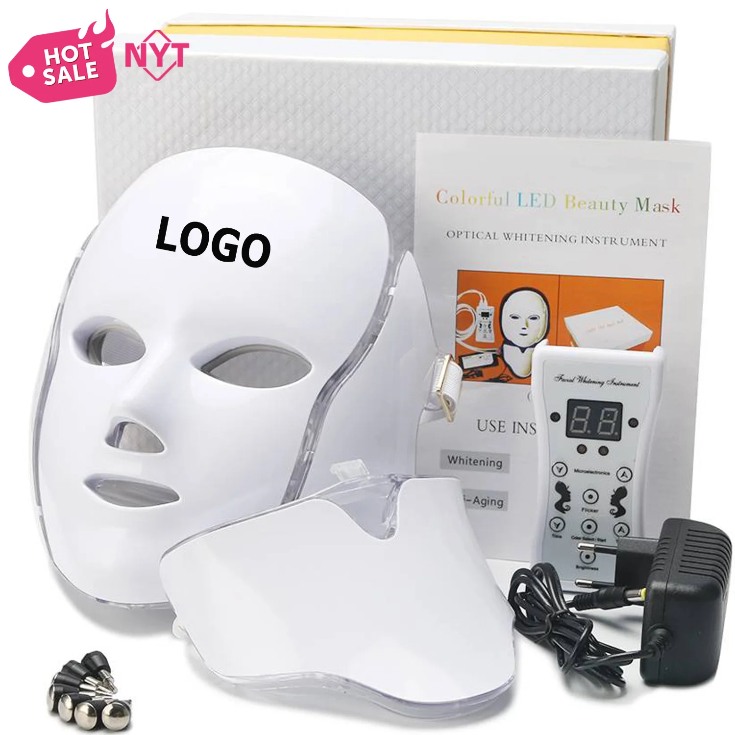 Skin Care Beauty Anti Aging Face Neck Lift Tightening Machine Red Facial 7 Color Pdt Led Rejuvenation Light Therapy Face Mask