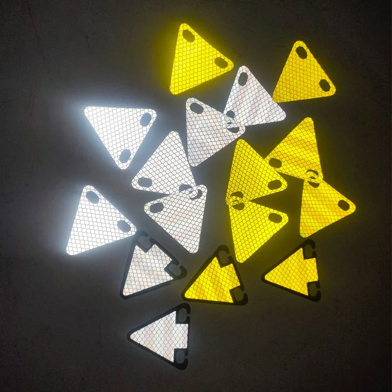 night bike bicycle road riding cycling high visible safety creative accessories hi viz reflective warning triangle tag pendant