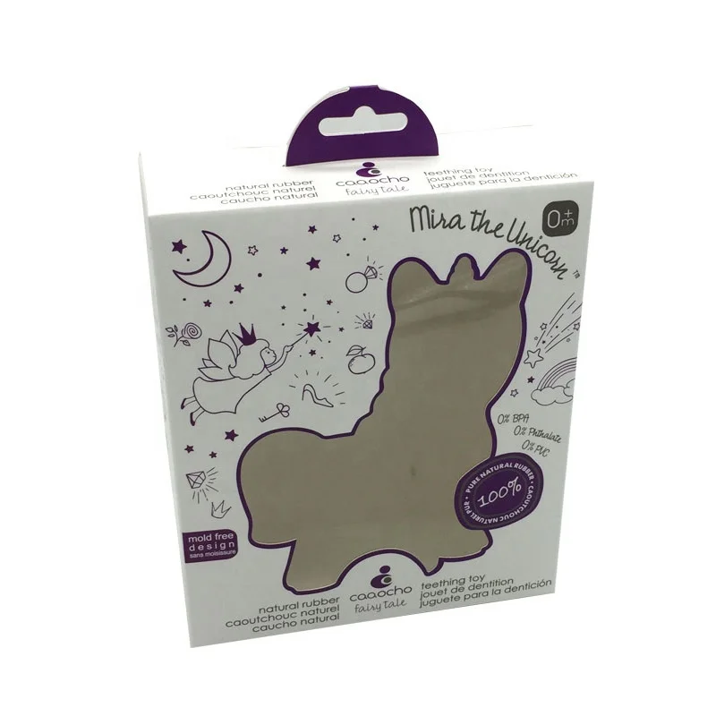 Custom hook hot model full color printed paper single cosmetic hair makeup teeth brush packaging window box with transparent lid