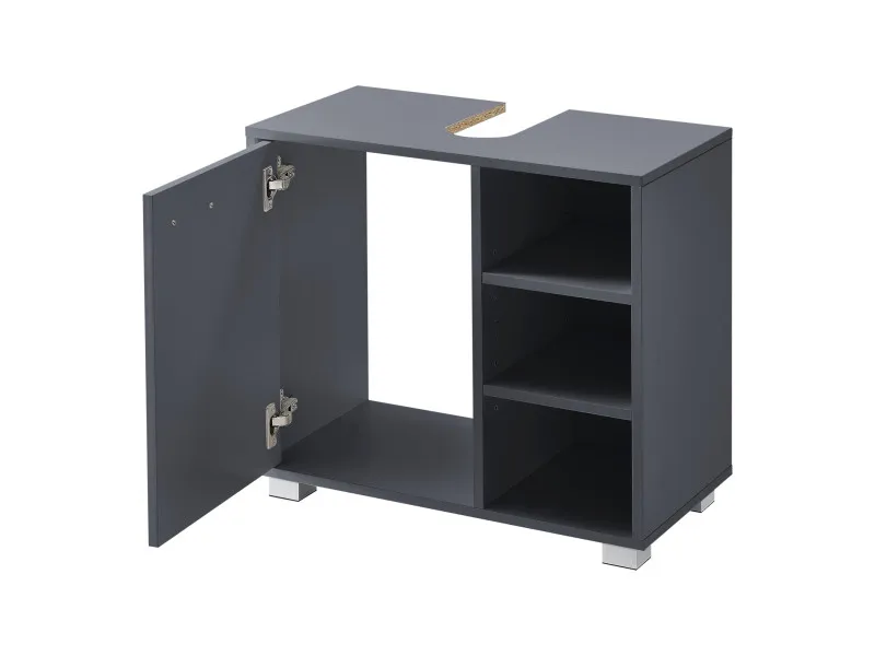 Hot Sale Multi-functional Bathroom Floor Storage Cabinet with 3 Shelf, Wooden Storage Cabinet with 1 Doors