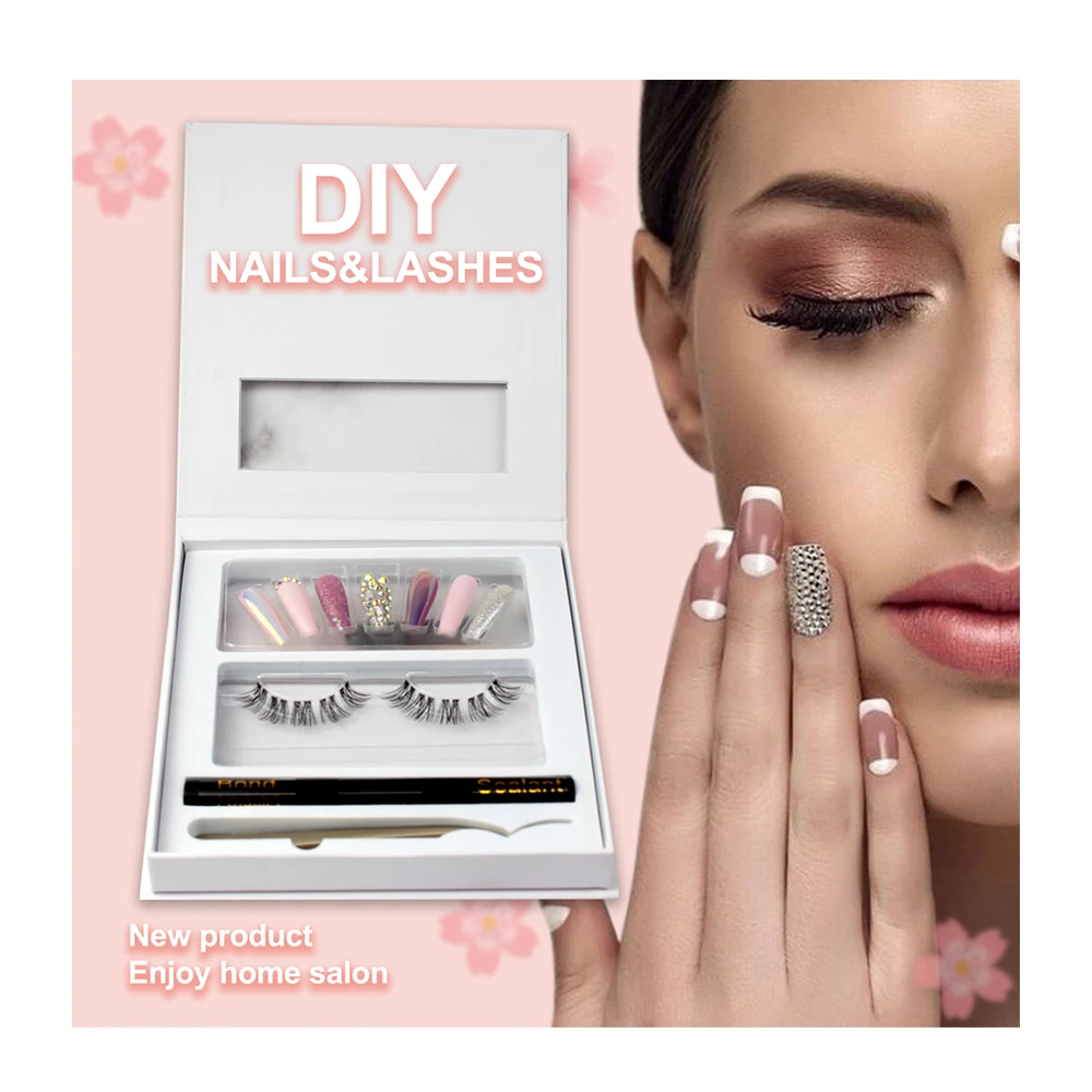 Manufacturer fashion manicure eyelash eyelash Private label manicure high quality europe nails and lash Women manicure