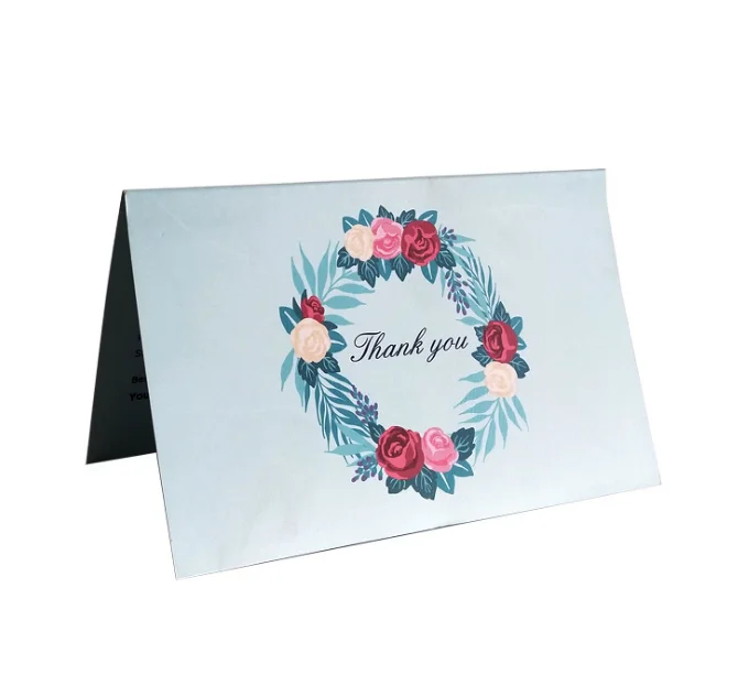 Customized Recycled Paper Offset Printing Business Thank You Greeting Card Postcards With Logo