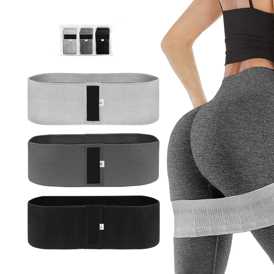 Fitness Gym Yoga Training Loops Non Slip Elastic Hip Bands Wide Workout Cotton Squat Peach Band Fabric Resistance Booty Bands