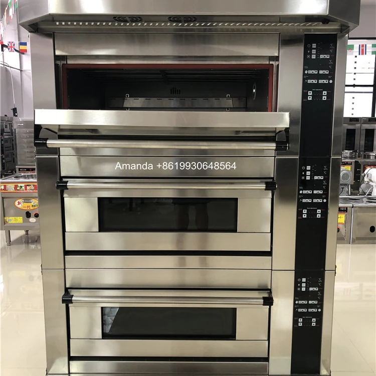 single deck single tray electric bread baking oven, Stainless steel One deck one tray pizza oven, industrial 3+decks+6+trays+gas