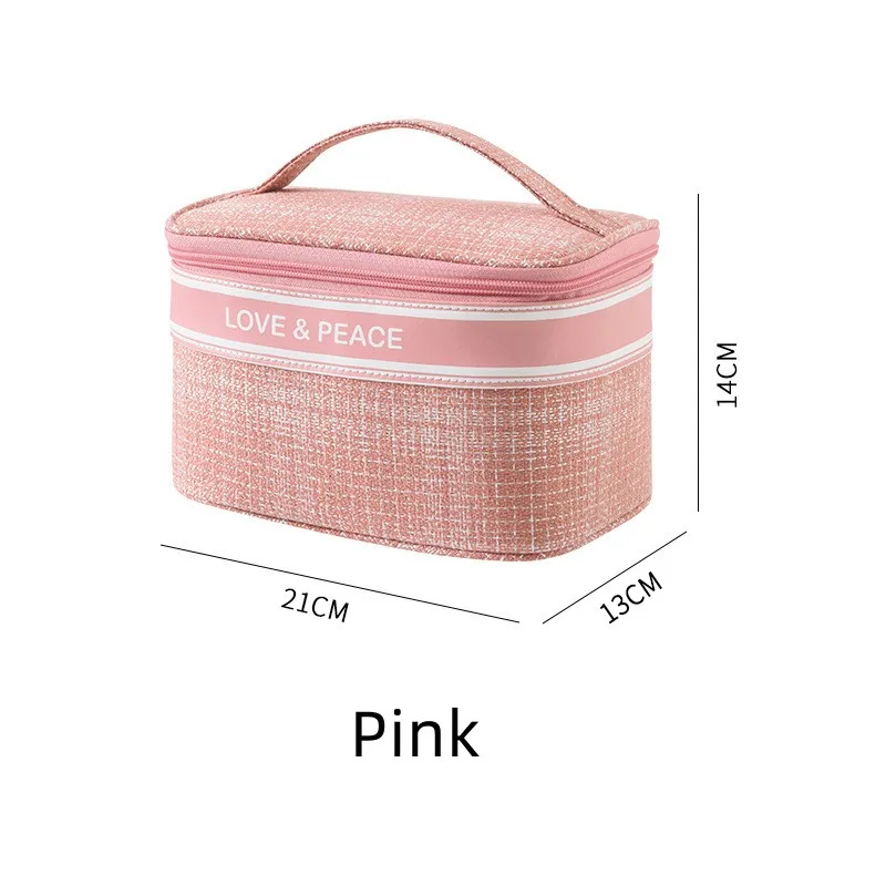 Yuhong Korean Version Of Plaid Portable Makeup Bag Large Capacity Cosmetics Storage Bag Wholesale