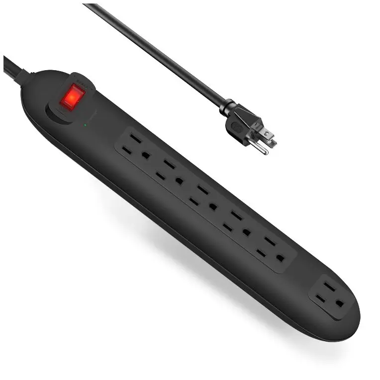 Hot selling US standard multi-port Power socket 6 AC power socket Surge protector Power strip