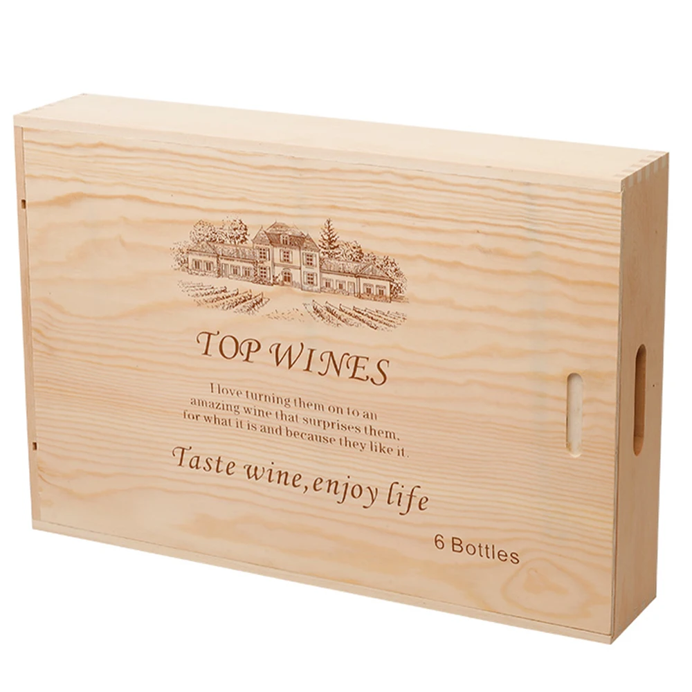 Cheap Price Fashion Element Red Wine Box Wooden Home Decoration