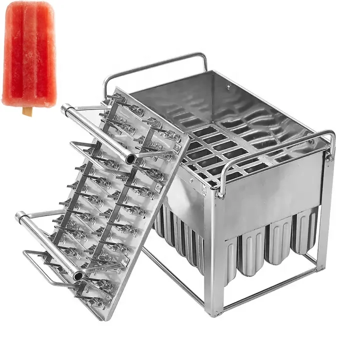 3x10 4x10 Stainless Steel Ice Cream Bar Basket Mold With Extractor For Ss Popsicle Mould And Ice Lolly Mould For Brine Tank