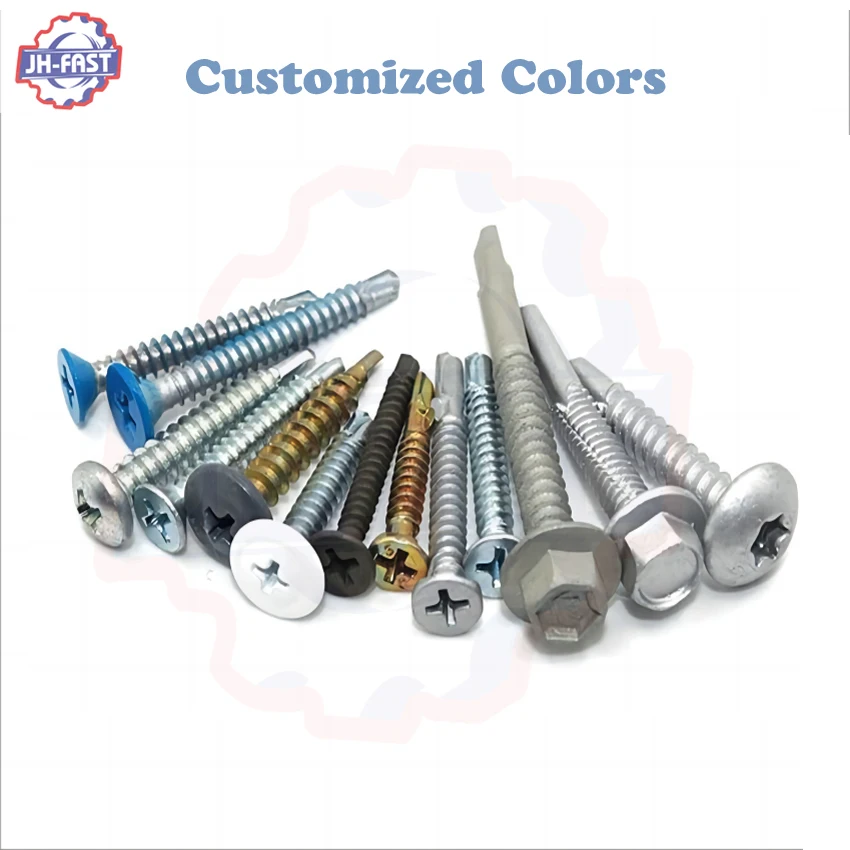 Carbon stainless steel sheet metal tek screw for roofing csk flat truss torx pan hex wafer head screw patta self drilling screws