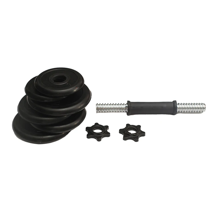 Professional Custom Gym Free Weights Round Dumbbell Set Rubber Powered Black Adjustable Dumbbell Set
