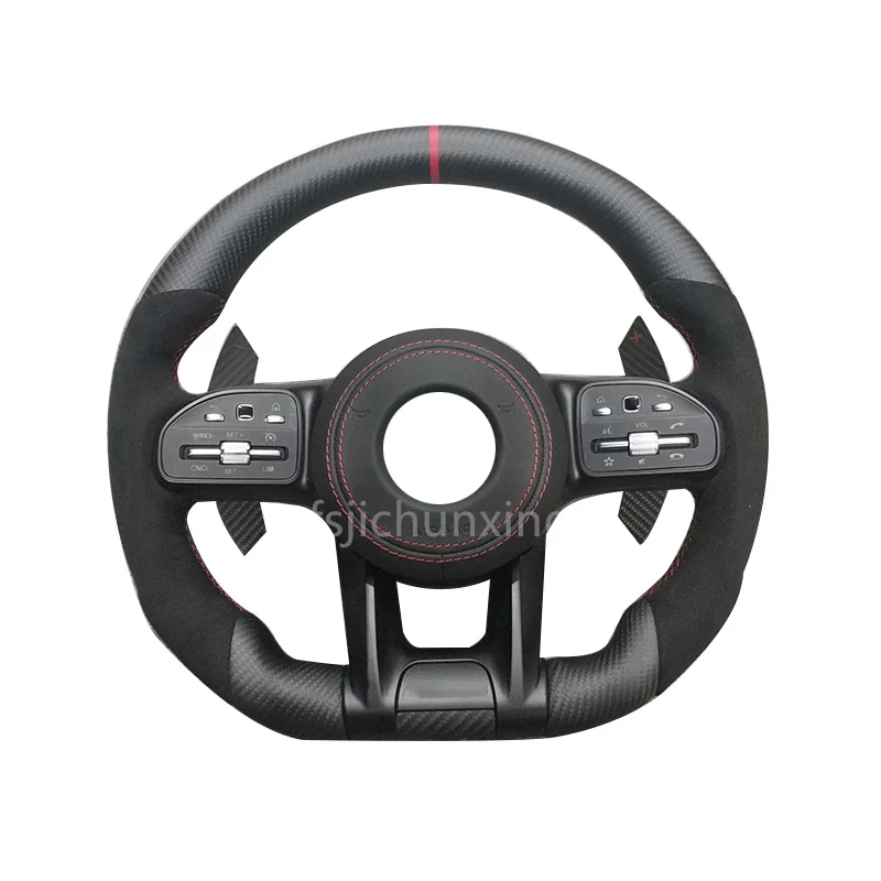 Custom Lenkrad Volant Half Alcantara Dry Carbon Steering Wheel for Mercedes W176 W213 W211 W213 W221 W218 W205 AMG GT ML W166