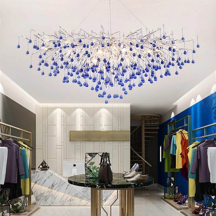 new product indoor decoration custom living room dining room glass bead led chandelier