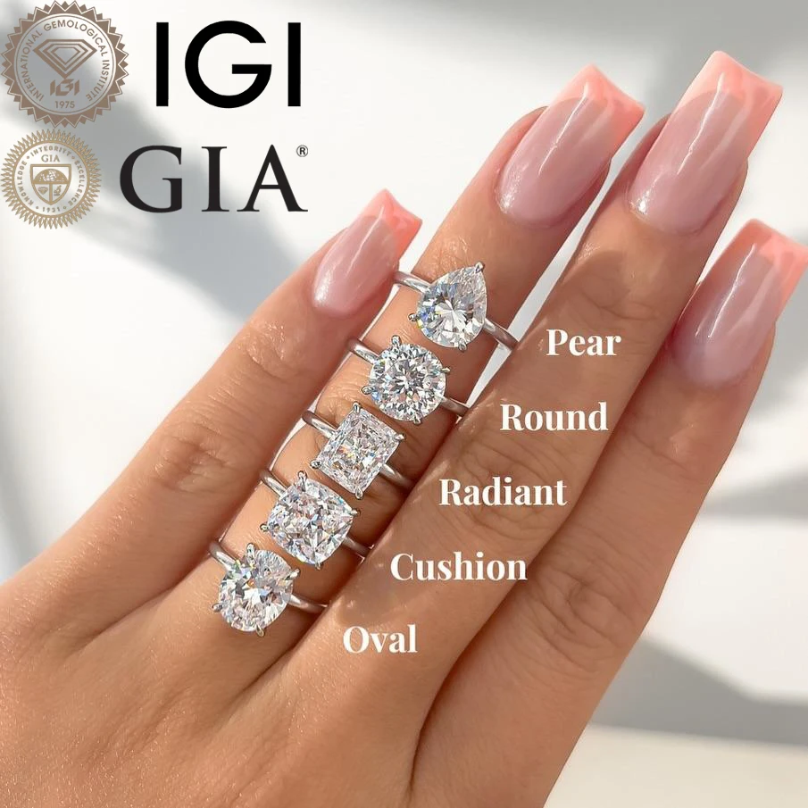 Изготовленный на заказ VVS IGI GIA Сертифицированный HPHT CVD 1CT 2CT 3CT лабораторный бриллиант 14K золото ювелирные изделия помолвка овальное кольцо для женщин