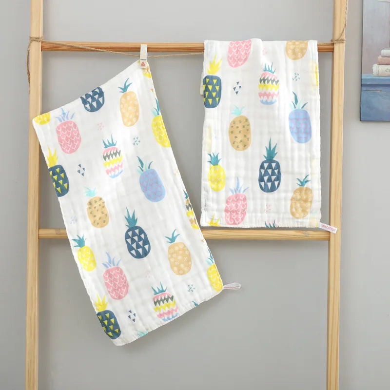 Оптовая продажа 6-слойное марлеевое полотенце с героями мультфильмов 100% хлопковое детское для лица из муслина