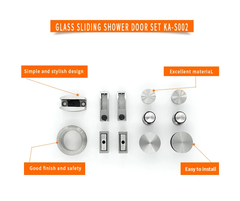 Дверной комплект нержавеющая сталь 304 Безрамная фурнитура для душа сарая гаражная стеклянная раздвижная дверь роликовые колеса аксессуары