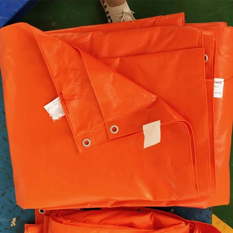 Fire-retardant  Orange pvc laminated  tarpaulin canvas manufacturer