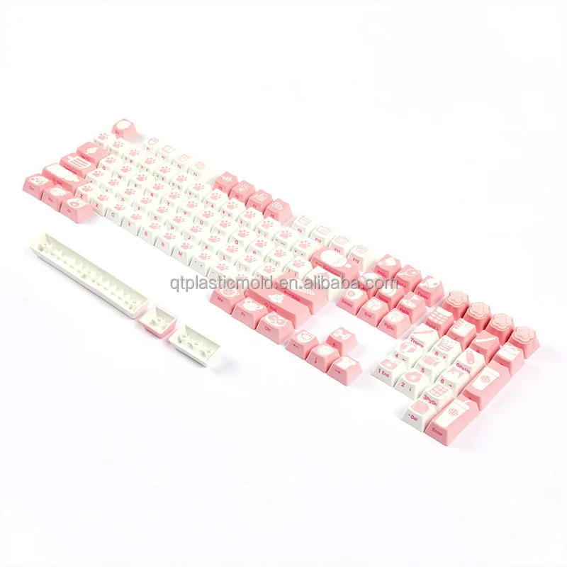 Pink Key Cap Two-color Injection Molding Suspension Transparent Mechanical Keycap Sale