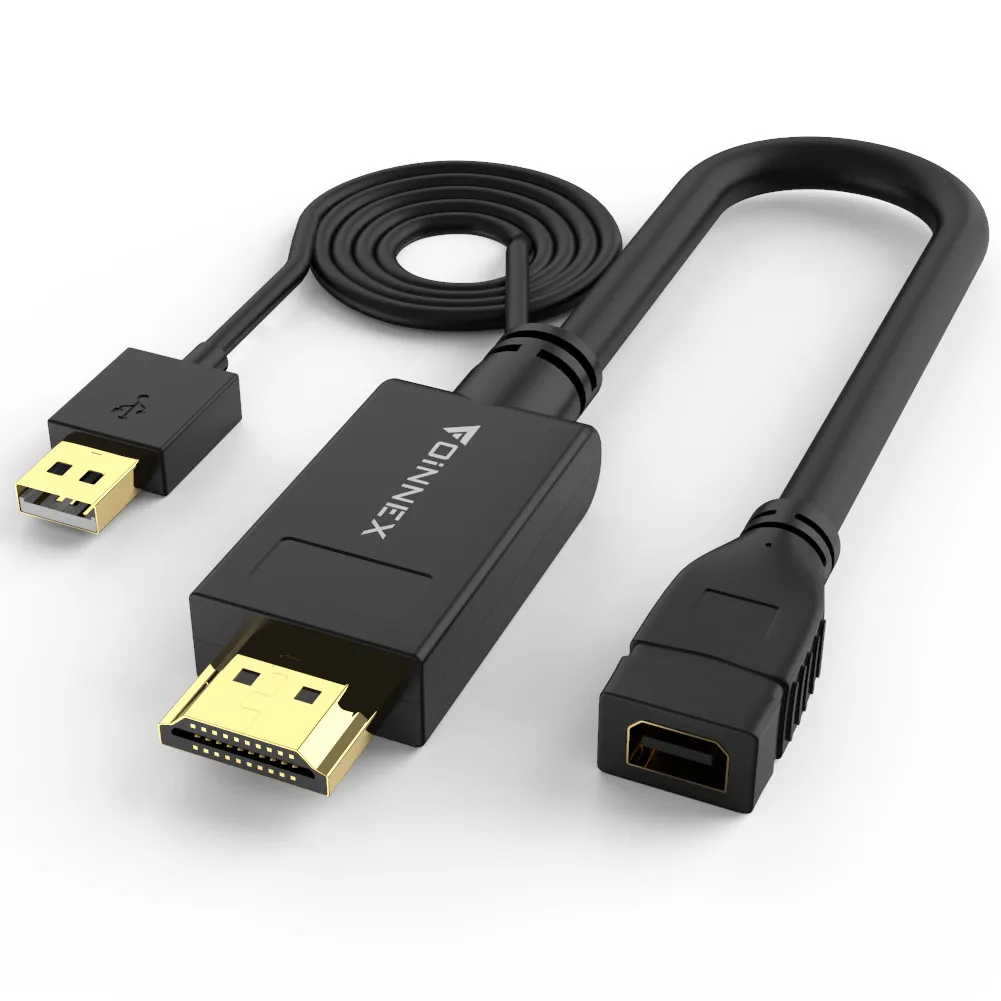 FOINNEX HDMI to Mini Displayport Cable with usb  port hdmi to mini dp cable for HDTV, laptop, xbox, desktop,projector etc.