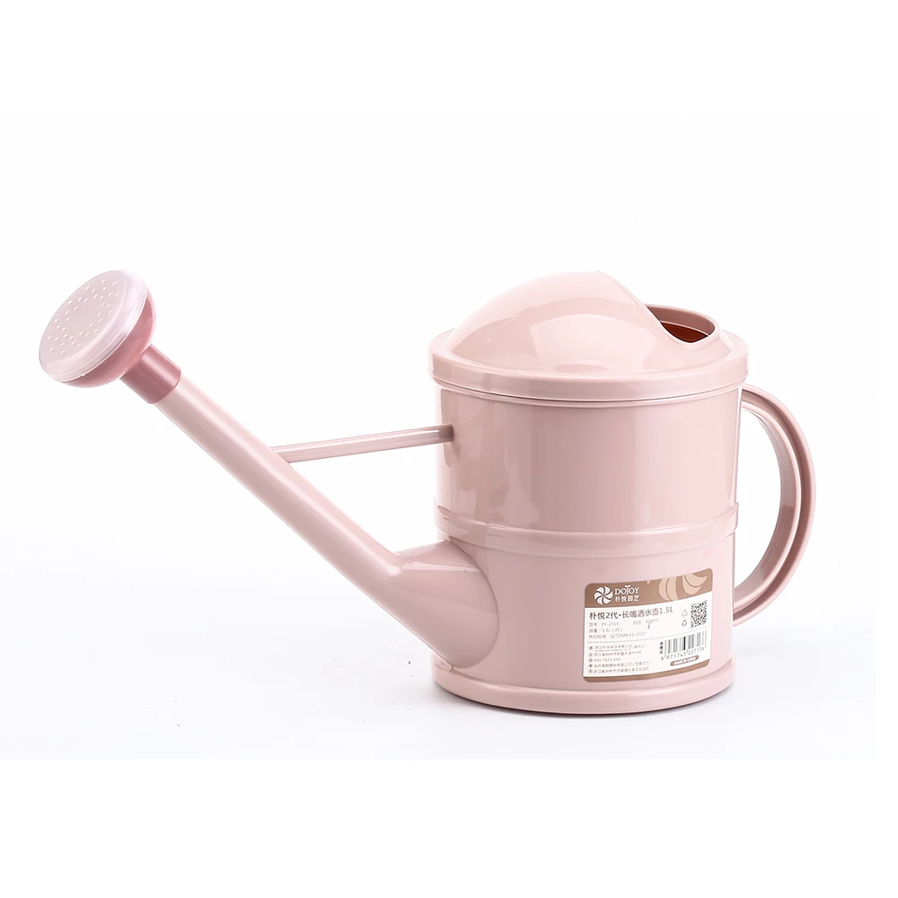 Long nozzel 1.5l plastic big watering pot can for indoor plants