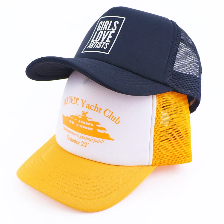 trucker mesh back hats curved brim trucker hat 5 panel foam printing trucker hat