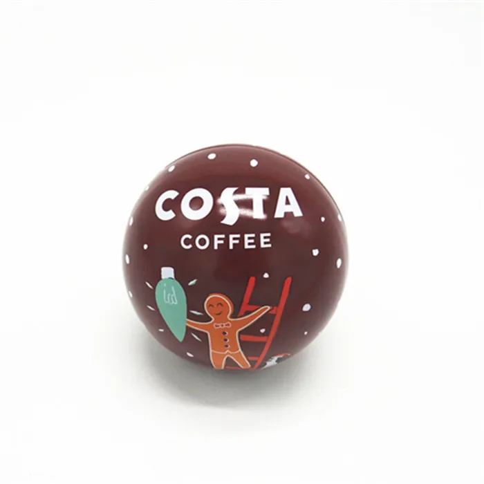 Coffee candy small taupe toy ball tin box