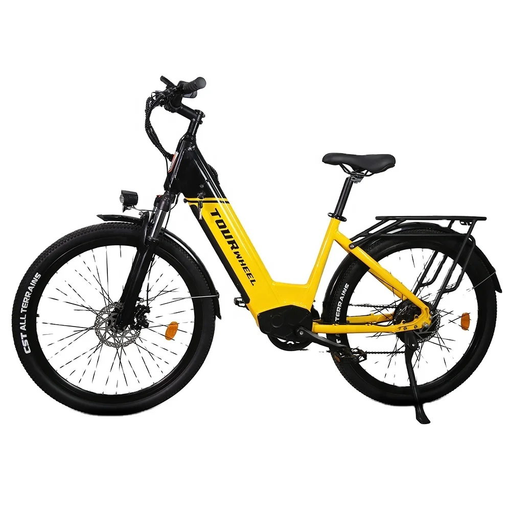 Электрический велосипед Tourwheel для взрослых Китай бесплатная доставка 36 В 500 Вт алюминиевый электрический с полной подвеской женский со стойкой
