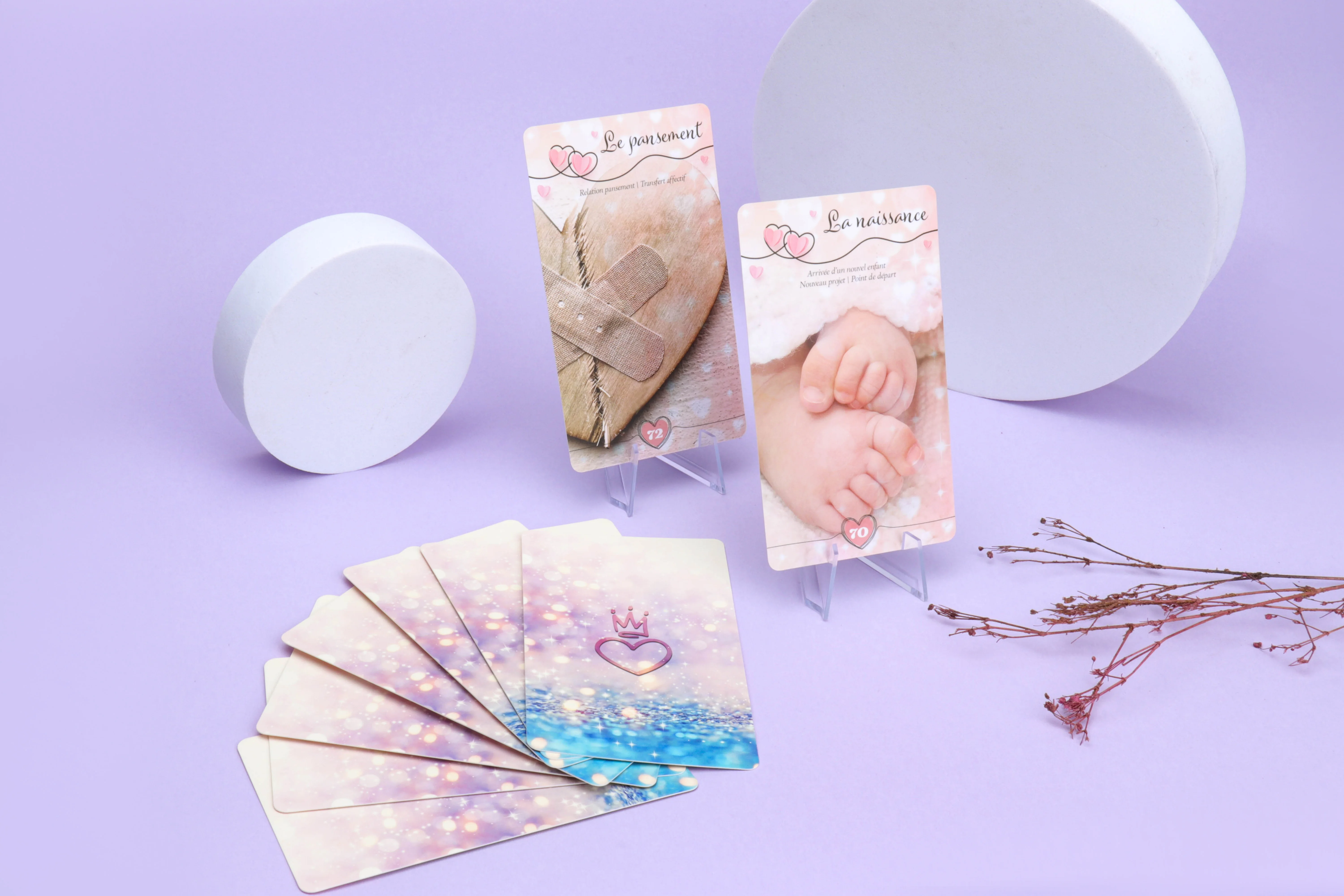 Custom Printed Your Own Mini Pink Tiny Affirmation Tarot Oracle Cards Rainbow Decks Tarot Cards With Box