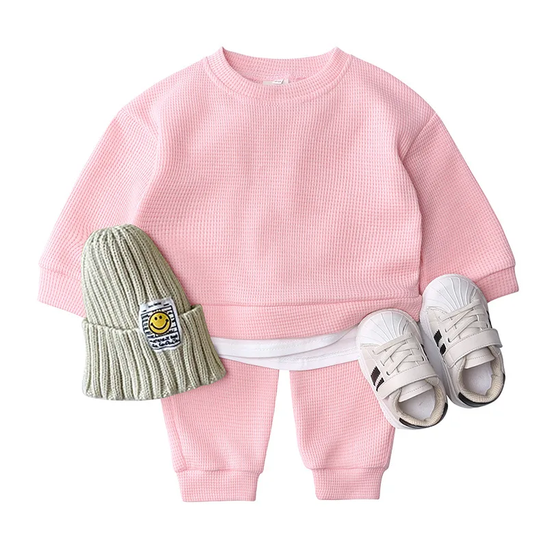 Infant Baby Clothing Sets Sweater Suit 2022 Autumn Spring Boys Knitting Girls Knitwear  Loose Tracksuit Pullovers Tops Pants