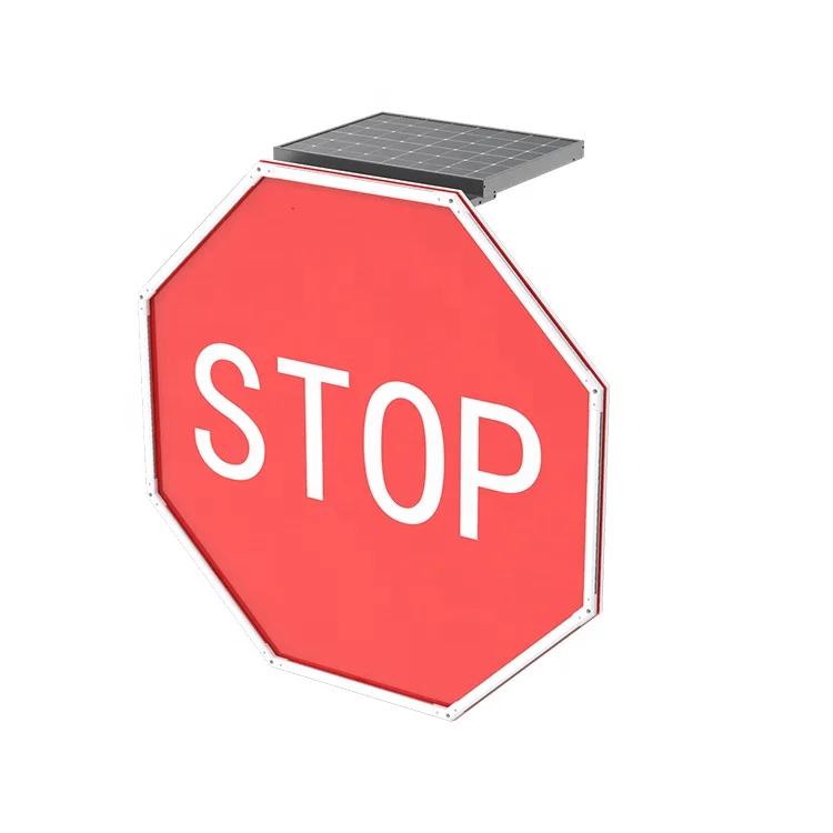 Traffic safety signs led flashing police stop sign on school bus solar go
