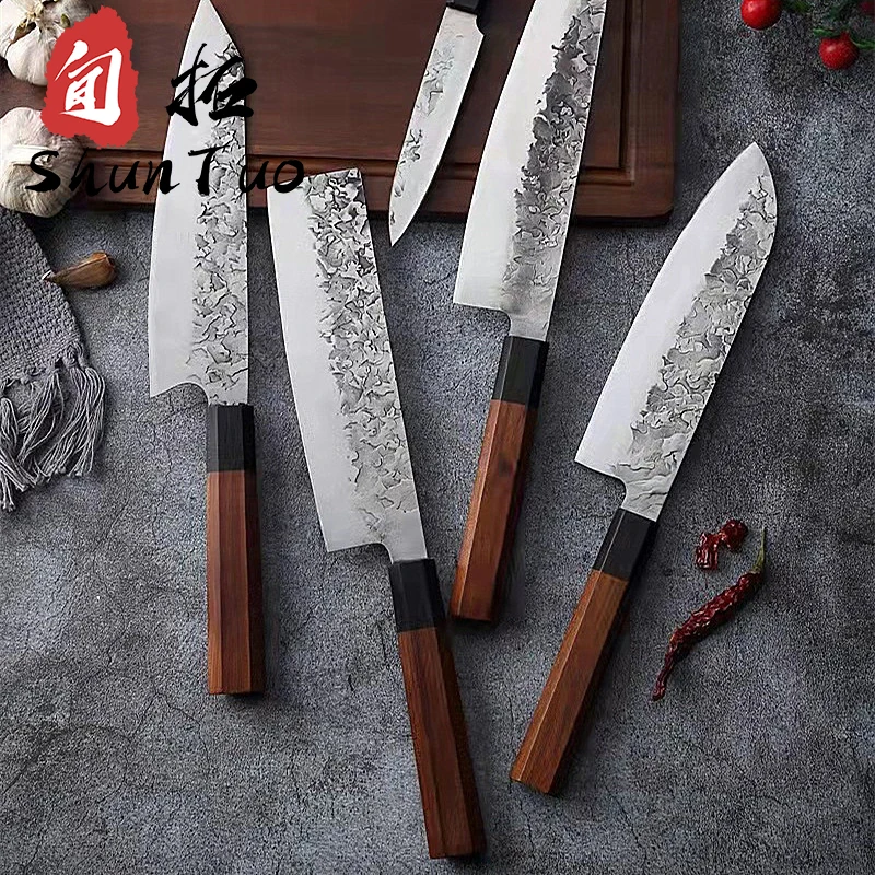 custom 7 pcs professional knives japanese damascus stainless steel ceramic kitchen meat fruit chef knife sets