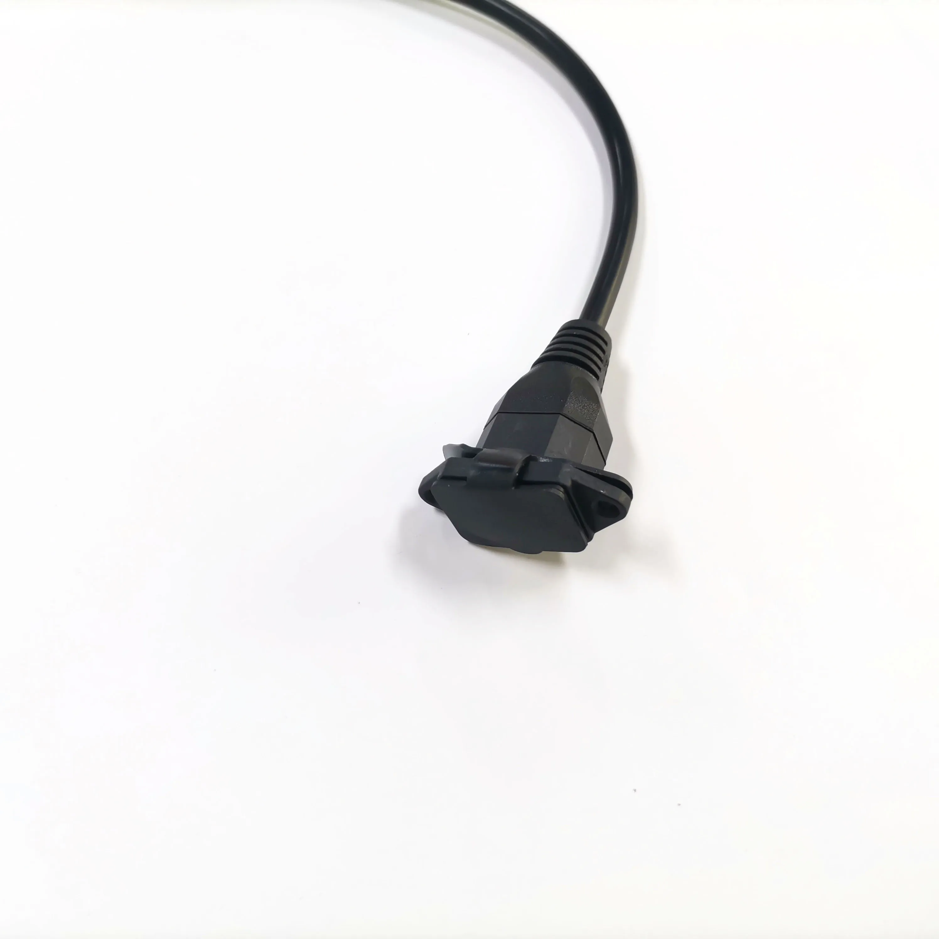 30CM 3X0.75MM2 right angled C13 to moutable C14 power cord with cover