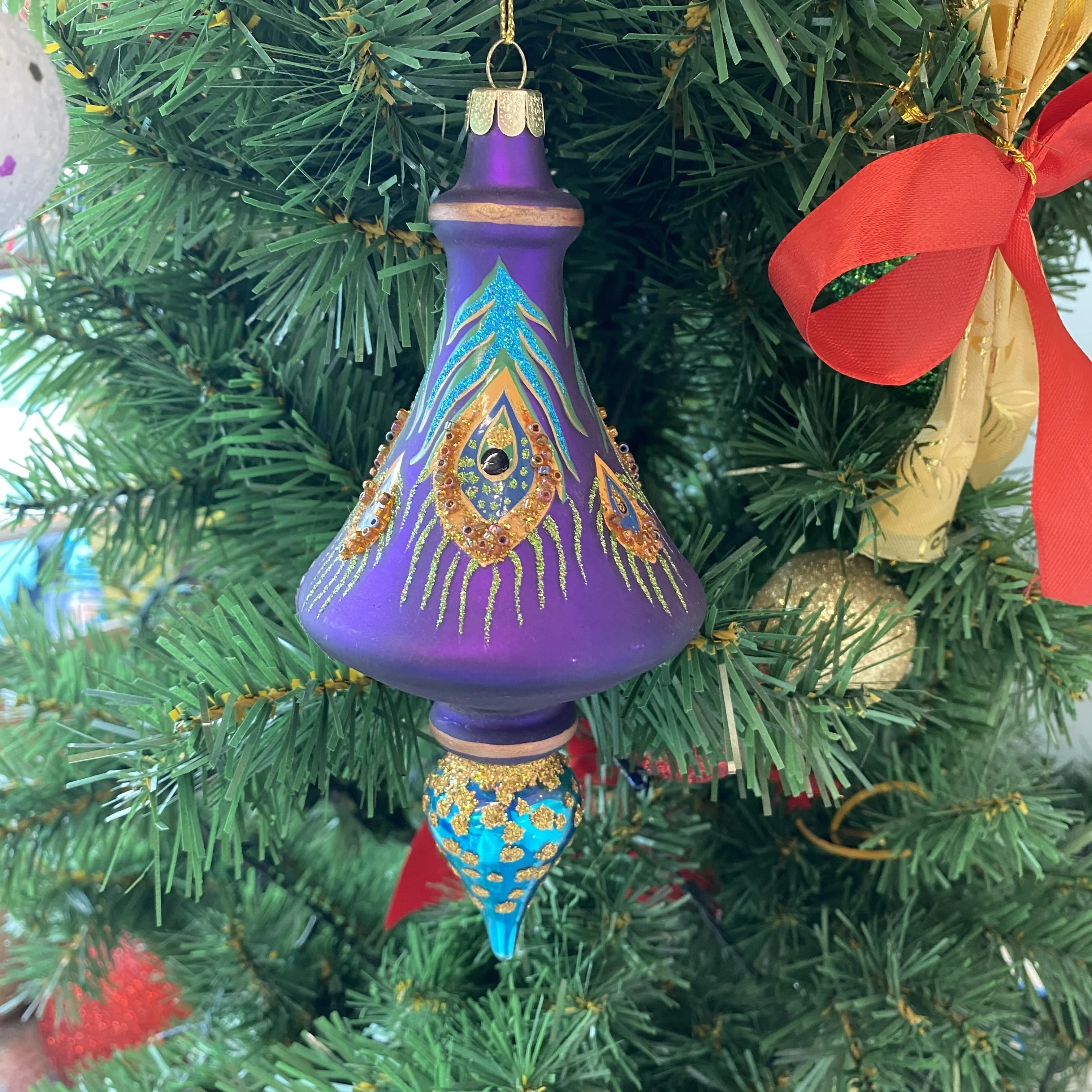 Витражный египетский ручной росписью стеклянный орнамент подарки на заказ выдувное стекло рождественские украшения