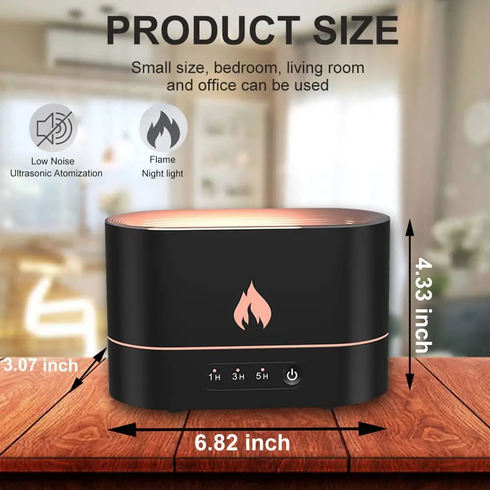 2022 New Trending Products Desktop Remote Control Essential Oil Diffuser Imitate Flame Ultrasonic Air Humidifier