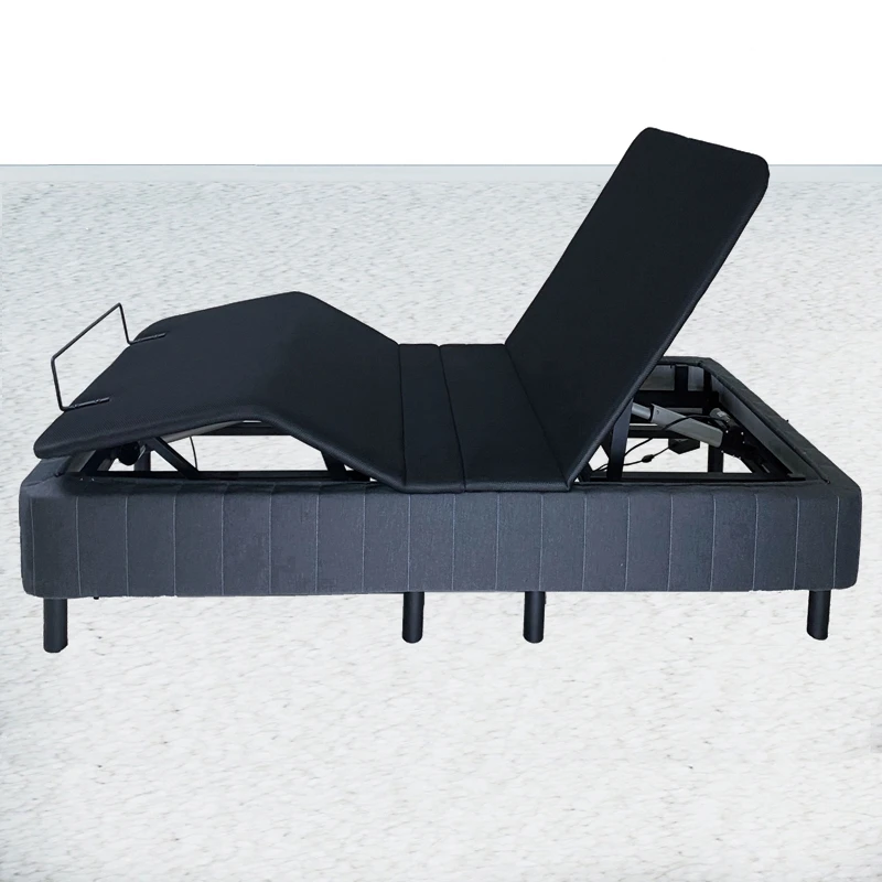 foldaway guest size double electric adjustable bed rail frame with 8 legs