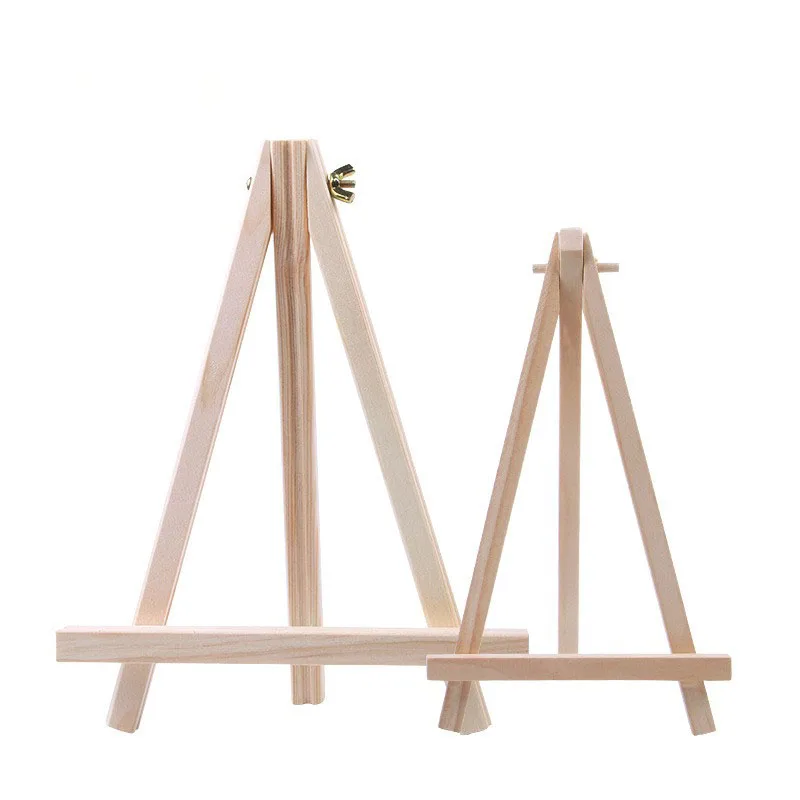 Wooden crafts creative small Mini triangle support original pine wood decoration display ornament DIY Wood easel stand Easels