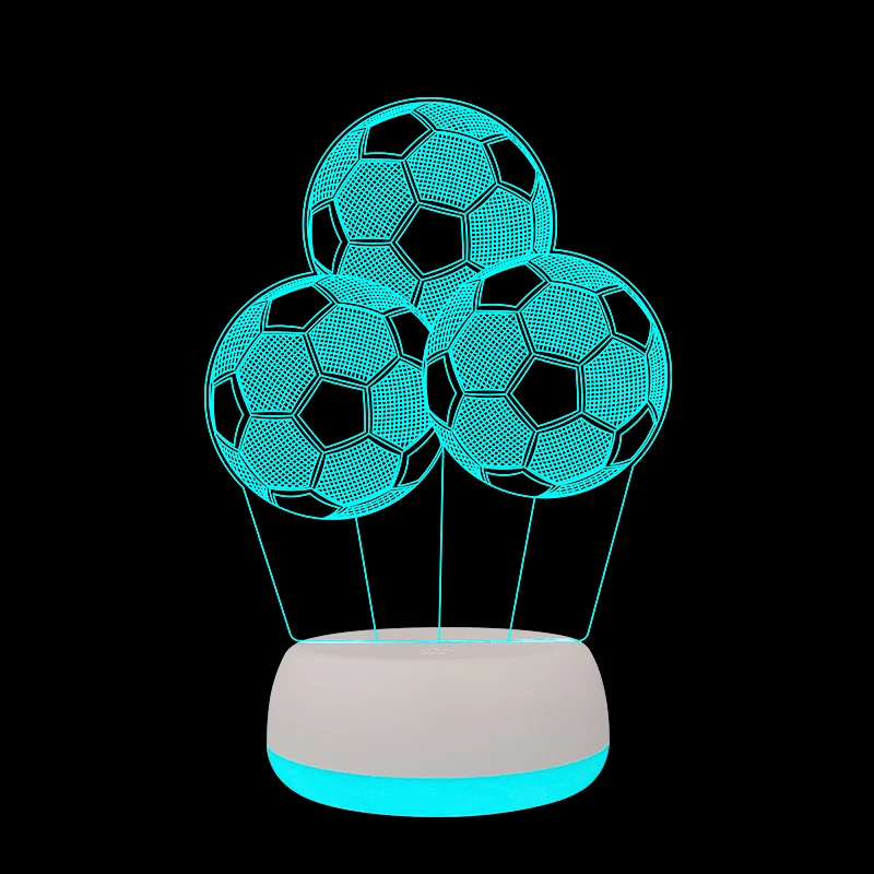 Cartoon Bear Basketball Illusion Visual Led Decorative Lamp 3D Unicorn Night Light With Usb Charge