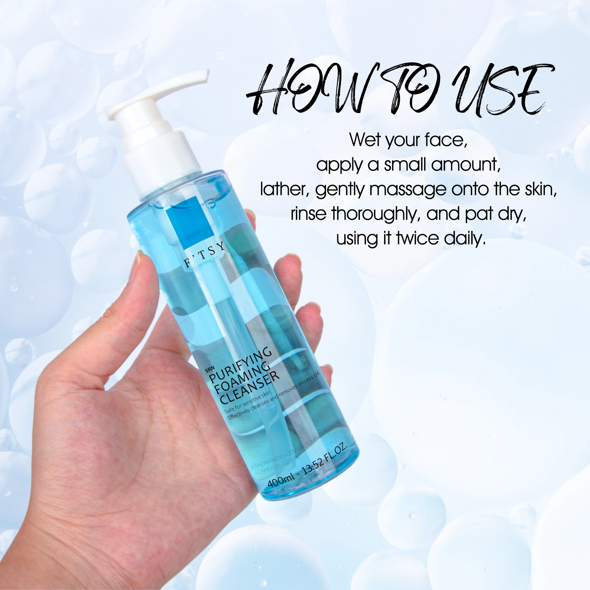 Hydrating Foaming Facial Ceramide Cleanser Beauty Cleanser Nicotinamide Facial Skin Care Set Nicotinamide Facial Cleanser Foam